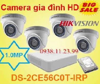 Bộ camera quan sát trong nhà, văn phòng chất lượng DS-2CE56C0T-IRP HD 1.0 công nghệ HDTVI cho hình ảnh sắt nét, HIKVISON là một trong 3 thương hiệu dẫn đầu về camera giám sát của thế giới.