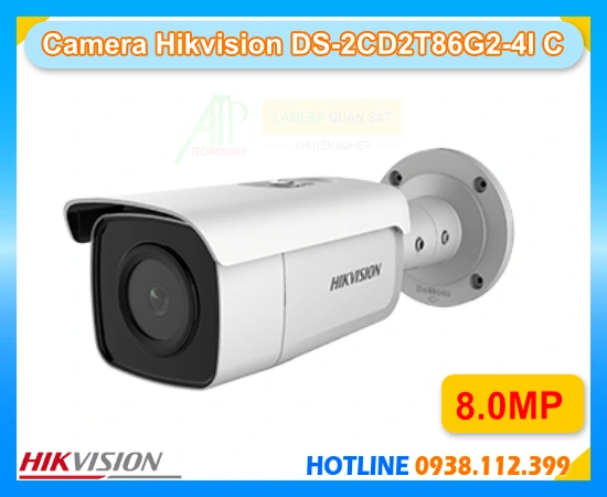 Camera IP HIKVISION DS-2CD2T86G2-4I C, DS-2CD2T86G2-4I C 8MP, Camera Hikvision 8MP ngoài trời, Camera IP DarkFighter Hikvision, Camera chống báo động giả Hikvision, Camera hồng ngoại 80m Hikvision, Camera IP PoE Hikvision, Camera IP IP67 Hikvision