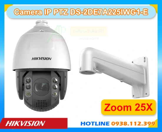 Camera HikVision DS-2DE7A225IWG1-E, DS-2DE7A225IWG1-E, Camera Speed Dome HikVision 25X, Camera PTZ HikVision 2MP, Camera Zoom Quang Học 25X, Camera Hồng Ngoại 200m HikVision, Camera AcuSense HikVision, Camera Ngoài Trời HikVision IP67
