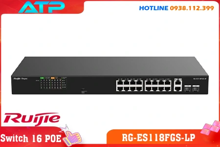 Bộ chia mạng 18 cổng Ruijie RG-ES118FGS-LP, Switch 16 PoE RG-ES118FGS-LP, Bộ chia mạng Ruijie RG-ES118FGS-LP, Switch PoE Ruijie RG-ES118FGS-LP, RG-ES118FGS-LP, Ruijie RG-ES118FGS-LP, Switch RG-ES118FGS-LP