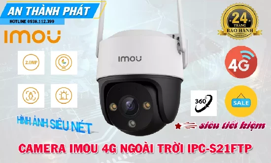  Lắp đặt camera quan sát 4G IPC-S21FTP chính hãng Imou quan sát hình ảnh rõ nét có màu sắc chân thực cả ngày lẫn đêm, cho phép quay xoay ghi lại toàn cảnh mà không bỏ xót bất kỳ chi tiết nào, cung cấp camera IPC-S21FTP  giá rẻ tiết kiệm chỉ có tại An Thành Phát