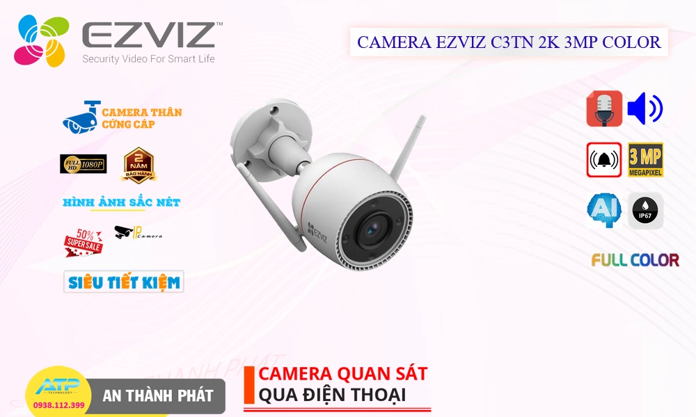 C3TN 2K 3MP Color Camera Wifi Ezviz