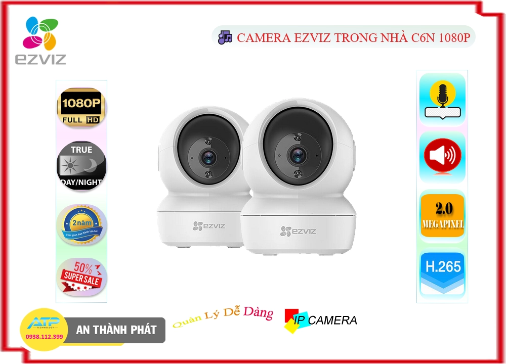 Camera Không Dây IP C6N 1080P Wifi Ezviz Camera Không Dây IP C6N 1080P Wifi Ezviz