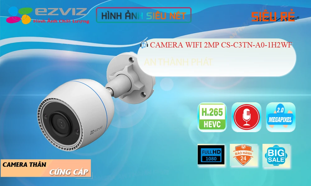 Camera IP Wifi ngoài trời Ezviz CS-C3TN-A0-1H2WF\ Camera IP Wifi ngoài trời Ezviz CS-C3TN-A0-1H2WF\