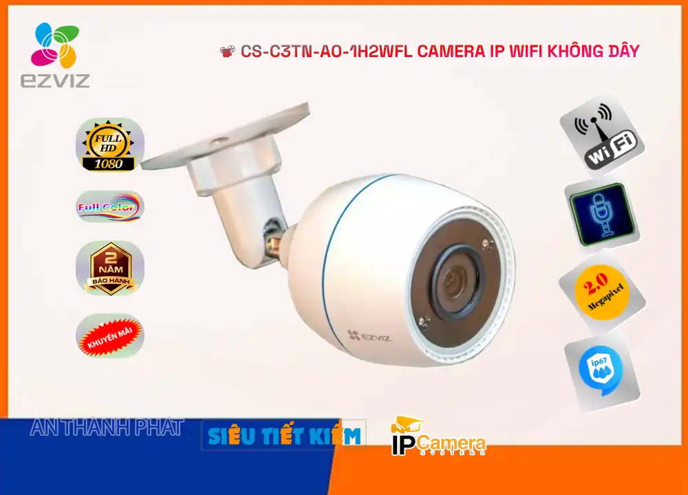 CS-C3TN-A0-1H2WFL sắc nét Wifi Ezviz CS-C3TN-A0-1H2WFL sắc nét Wifi Ezviz