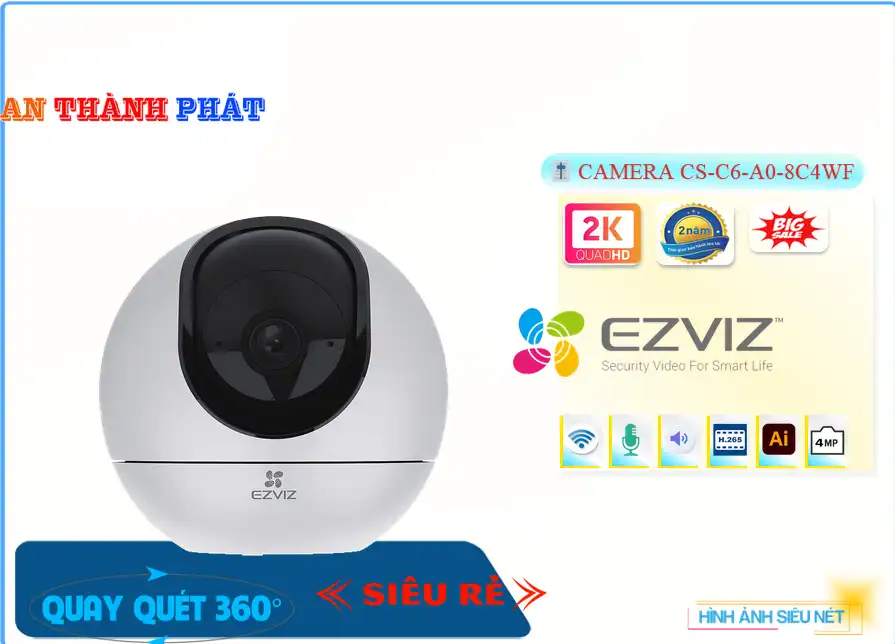 CS-C6-A0-8C4WF sắc nét Wifi Ezviz