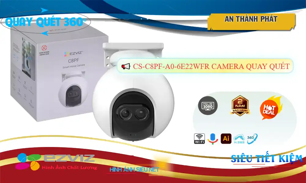CS-C8PF-A0-6E22WFR sắc nét Wifi Ezviz
