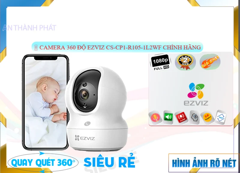 CS-CP1-R105-1L2WF sắc nét Wifi Ezviz CS-CP1-R105-1L2WF sắc nét Wifi Ezviz