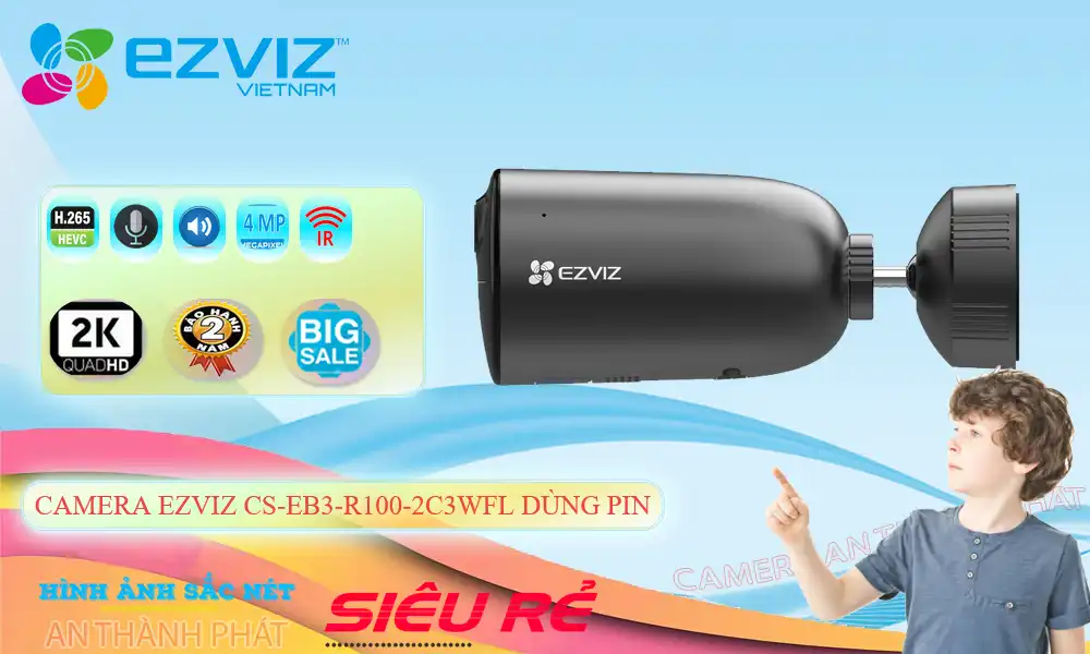 CS-EB3-R100-2C3WFL sắc nét Wifi Ezviz CS-EB3-R100-2C3WFL sắc nét Wifi Ezviz