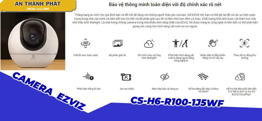CS-H6-R100-1J5WF sắc nét Wifi Ezviz CS-H6-R100-1J5WF sắc nét Wifi Ezviz