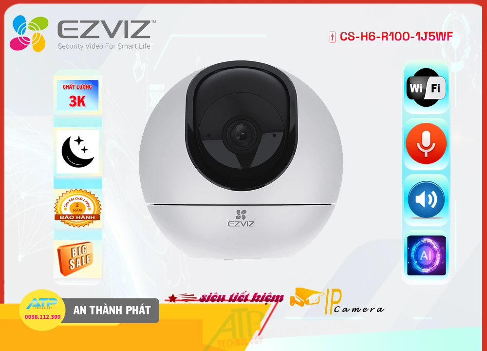 CS-H6-R100-1J5WF sắc nét Wifi Ezviz CS-H6-R100-1J5WF sắc nét Wifi Ezviz