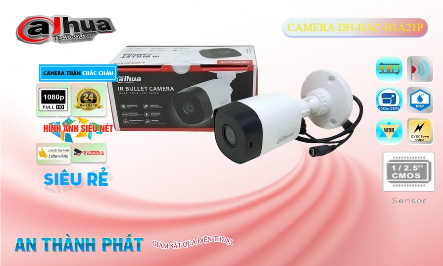 Camera Thân Dahua DH-HAC-B1A21P Camera Thân Dahua DH-HAC-B1A21P