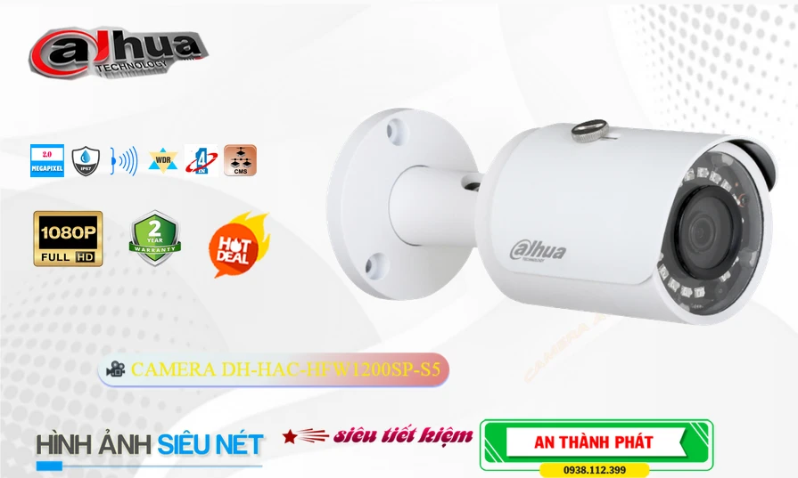 Camera Dahua DH-HAC-HFW1200SP-S5 hình ảnh sắc nét