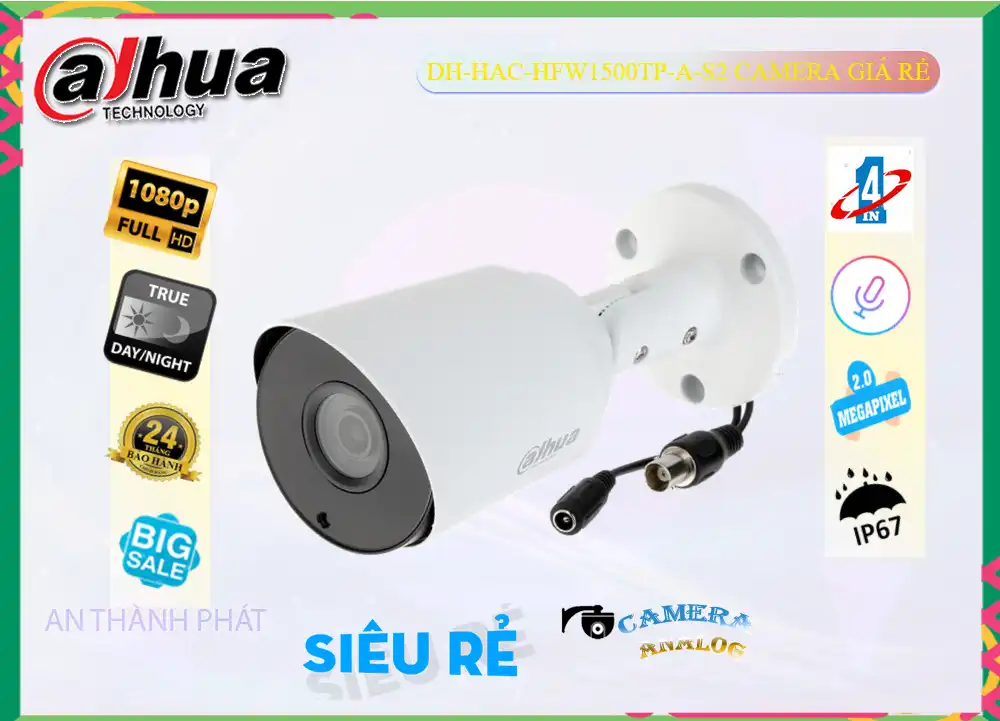 DH-HAC-HFW1500TP-A-S2 sắc nét Dahua