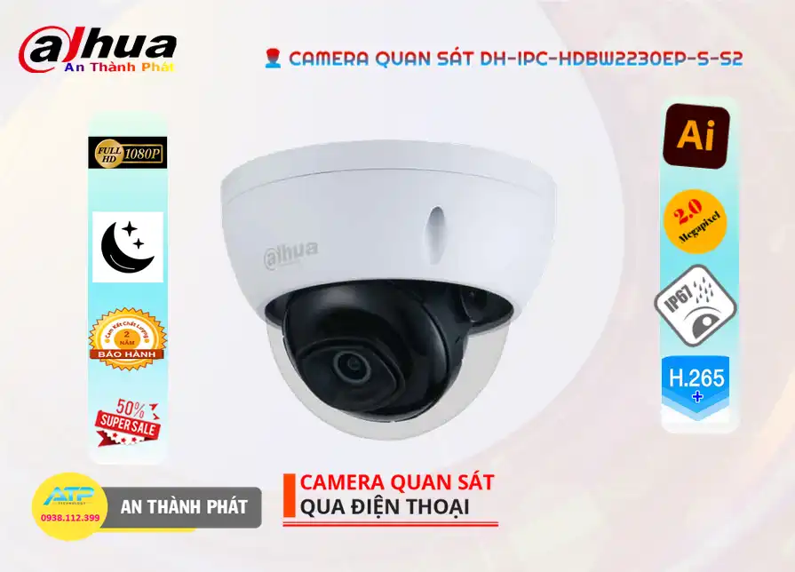 DH-IPC-HDBW2230EP-S-S2 sắc nét Dahua ➠