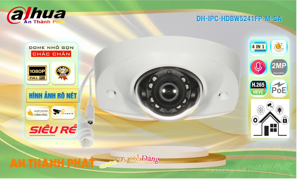 DH-IPC-HDBW5241FP-M-SA sắc nét Dahua