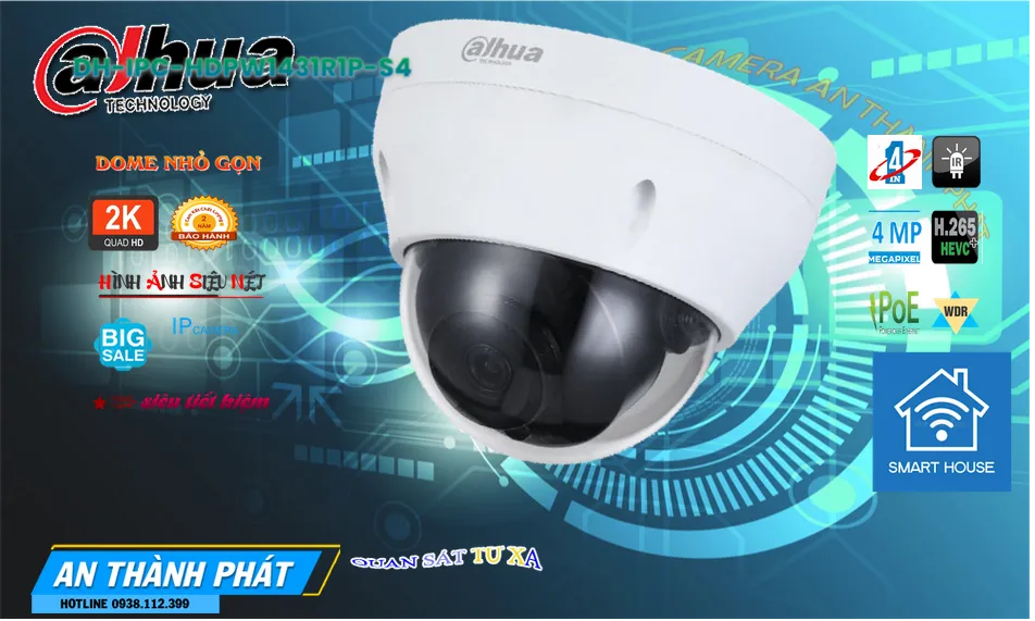 DH-IPC-HDPW1431R1P-S4 sắc nét Dahua DH-IPC-HDPW1431R1P-S4 sắc nét Dahua