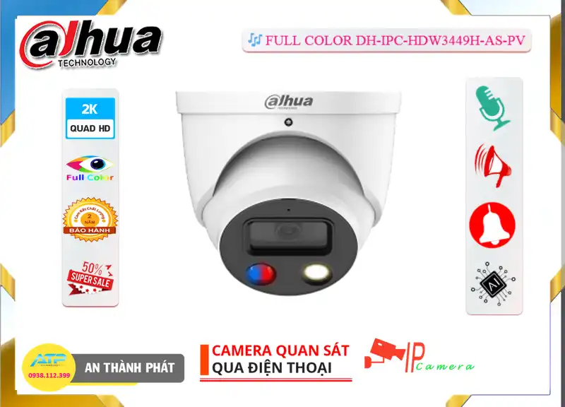 DH-IPC-HDW3449H-AS-PV sắc nét Dahua DH-IPC-HDW3449H-AS-PV sắc nét Dahua