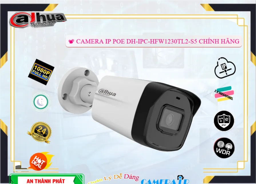 DH-IPC-HFW1230TL2-S5 Dahua Chất Lượng DH-IPC-HFW1230TL2-S5 Dahua Chất Lượng