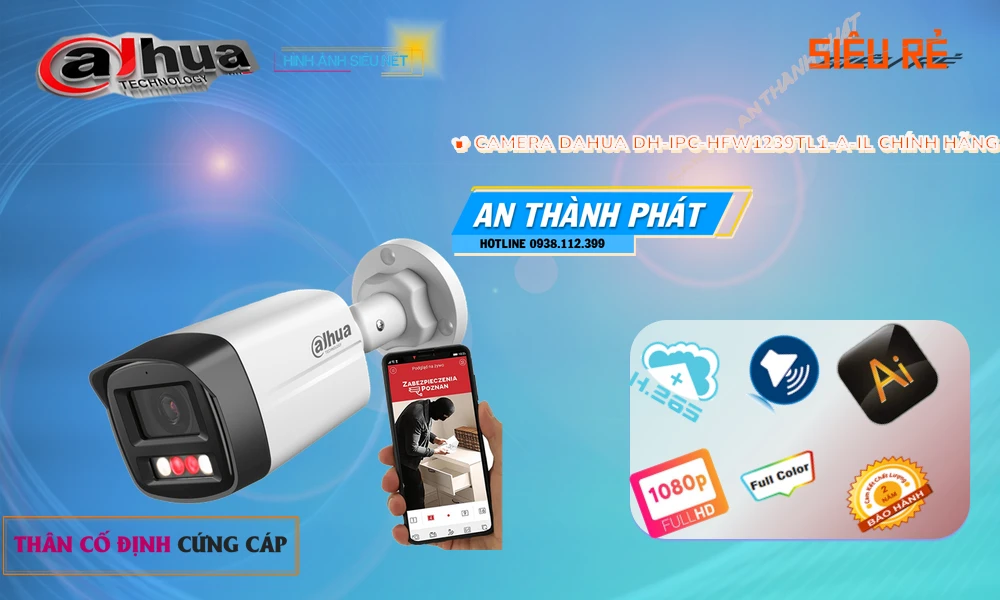 Camera IP PoE DH-IPC-HFW1239TL1-A-IL Chức Năng Cao Cấp cho các giải pháp camera giá rẻ 