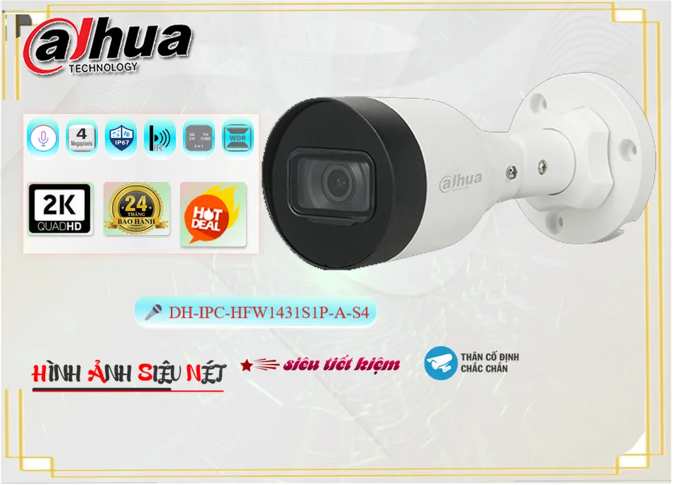 DH-IPC-HFW1431S1P-A-S4 sắc nét Dahua DH-IPC-HFW1431S1P-A-S4 sắc nét Dahua