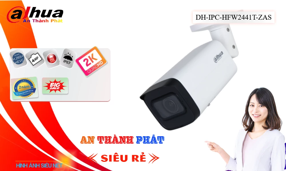 DH-IPC-HFW2441T-ZAS sắc nét Dahua ➠