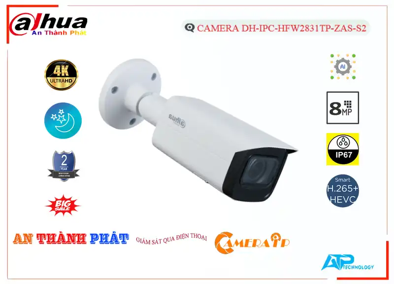 DH-IPC-HFW2831TP-ZAS-S2 sắc nét Dahua