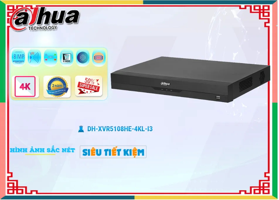 DH-XVR5108HE-4KL-I3 sắc nét Dahua DH-XVR5108HE-4KL-I3 sắc nét Dahua