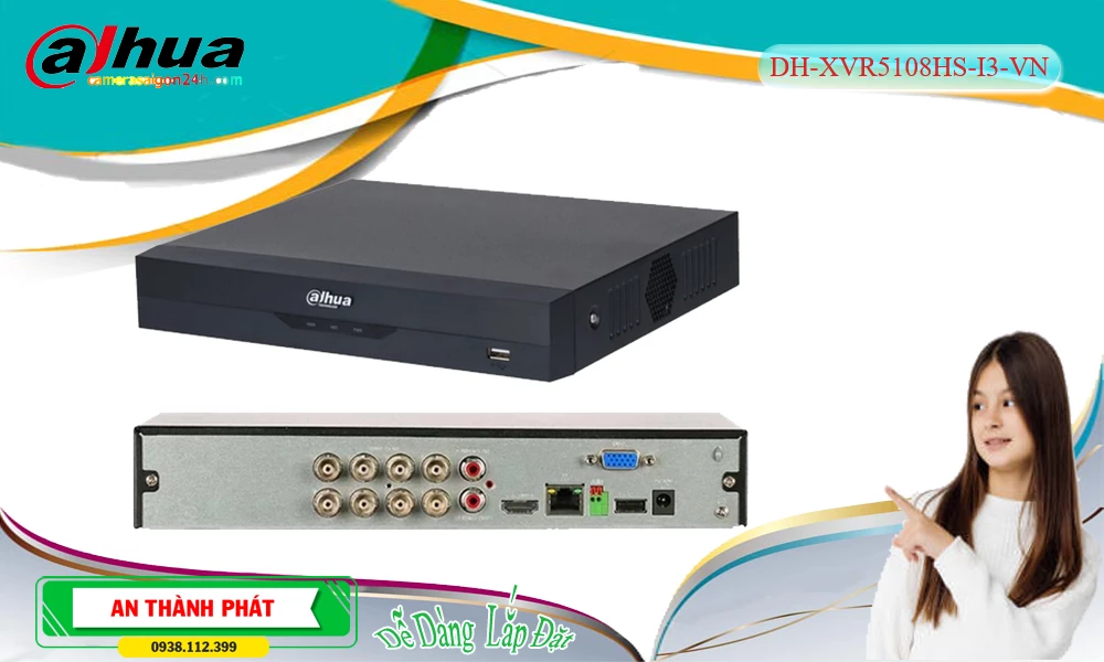 DH-XVR5108HS-I3-VN sắc nét Dahua