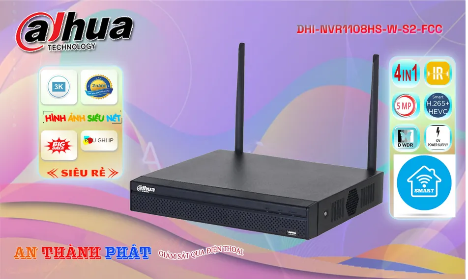 DHI-NVR1108HS-W-S2-FCC sắc nét Dahua