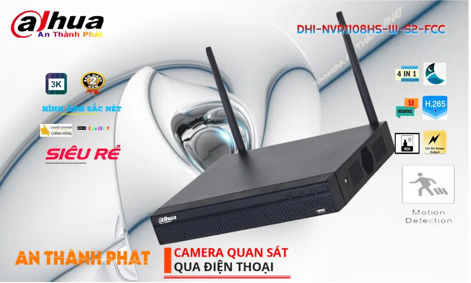 DHI-NVR1108HS-W-S2-FCC sắc nét Dahua