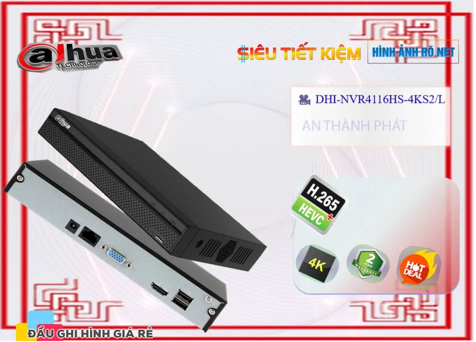 DHI-NVR4116HS-4KS2L sắc nét Dahua DHI-NVR4116HS-4KS2L sắc nét Dahua