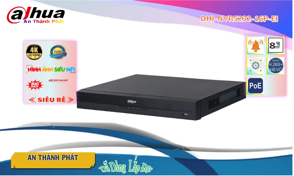 DHI-NVR5232-16P-EI sắc nét Dahua DHI-NVR5232-16P-EI sắc nét Dahua