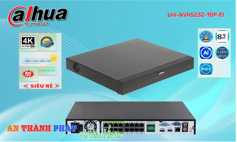 DHI-NVR5232-16P-EI sắc nét Dahua DHI-NVR5232-16P-EI sắc nét Dahua