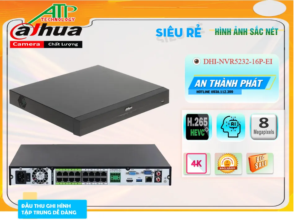 DHI-NVR5232-16P-EI sắc nét Dahua DHI-NVR5232-16P-EI sắc nét Dahua