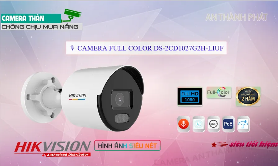DS-2CD1027G2H-LIUF sắc nét Hikvision DS-2CD1027G2H-LIUF sắc nét Hikvision