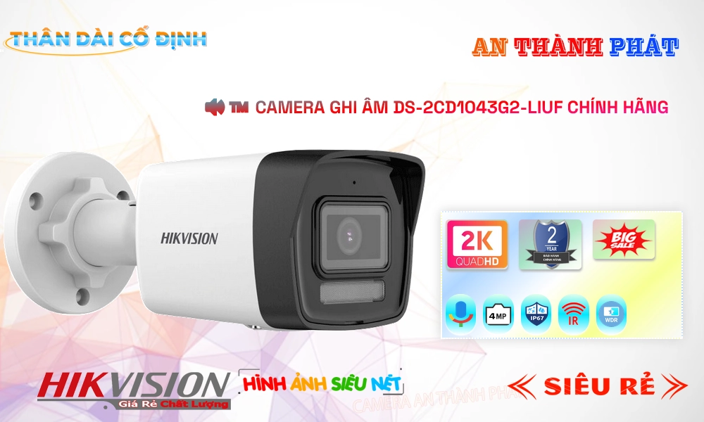Camera Hikvision IP DS-2CD1043G2-LIUF Camera Hikvision IP DS-2CD1043G2-LIUF
