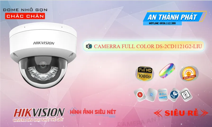 DS-2CD1121G2-LIU sắc nét Hikvision
