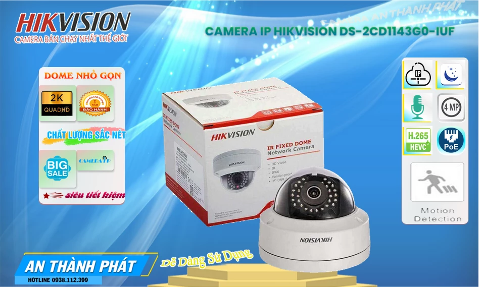 DS-2CD1143G0-IUF sắc nét Hikvision DS-2CD1143G0-IUF sắc nét Hikvision