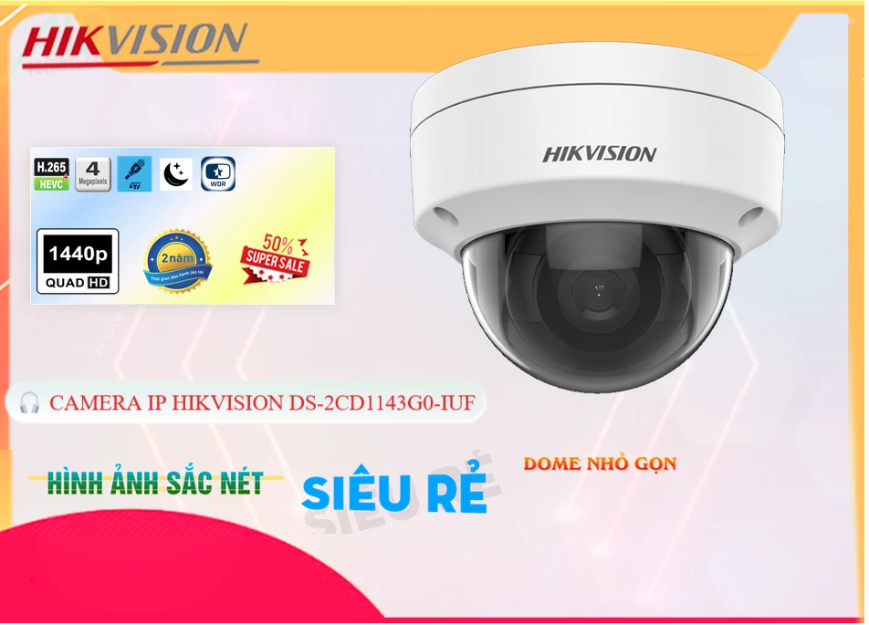 DS-2CD1143G0-IUF sắc nét Hikvision DS-2CD1143G0-IUF sắc nét Hikvision