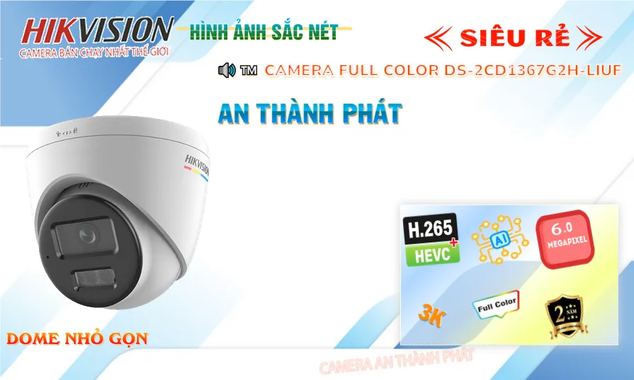 DS-2CD1367G2H-LIUF sắc nét Hikvision DS-2CD1367G2H-LIUF sắc nét Hikvision