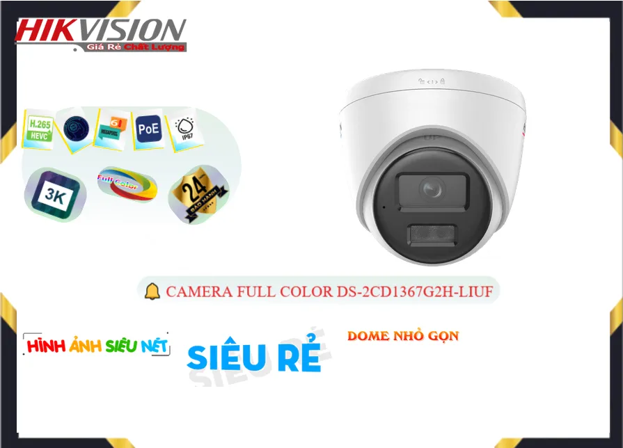 DS-2CD1367G2H-LIUF sắc nét Hikvision DS-2CD1367G2H-LIUF sắc nét Hikvision