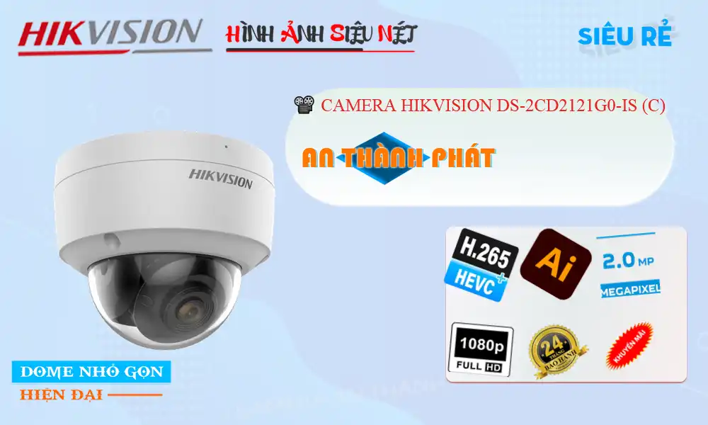 DS-2CD2121G0-IS (C) sắc nét Hikvision