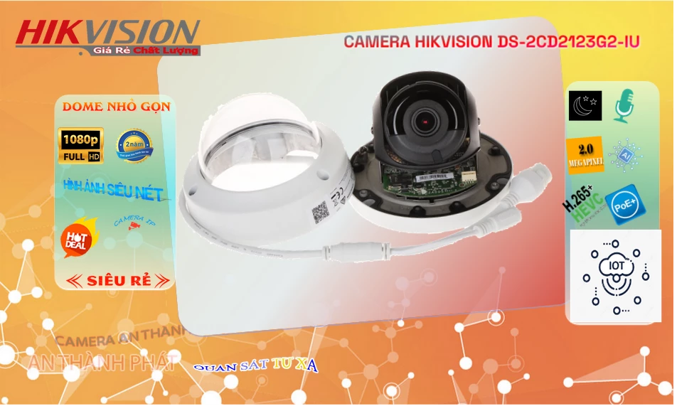 DS-2CD2123G2-IU sắc nét Hikvision DS-2CD2123G2-IU sắc nét Hikvision