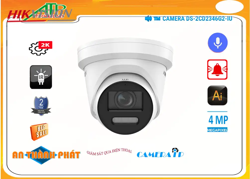 DS-2CD2346G2-IU sắc nét Hikvision DS-2CD2346G2-IU sắc nét Hikvision