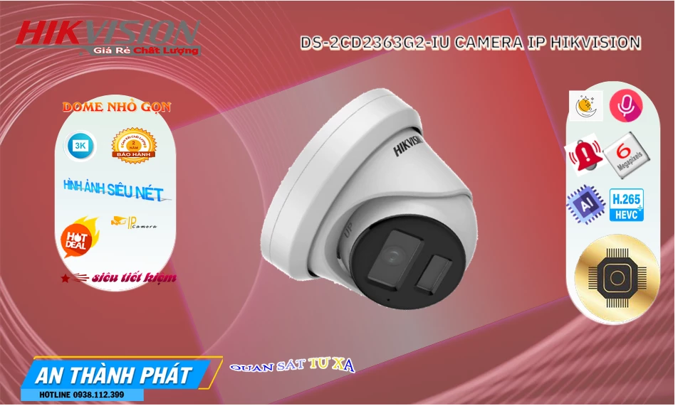 DS-2CD2363G2-IU sắc nét Hikvision