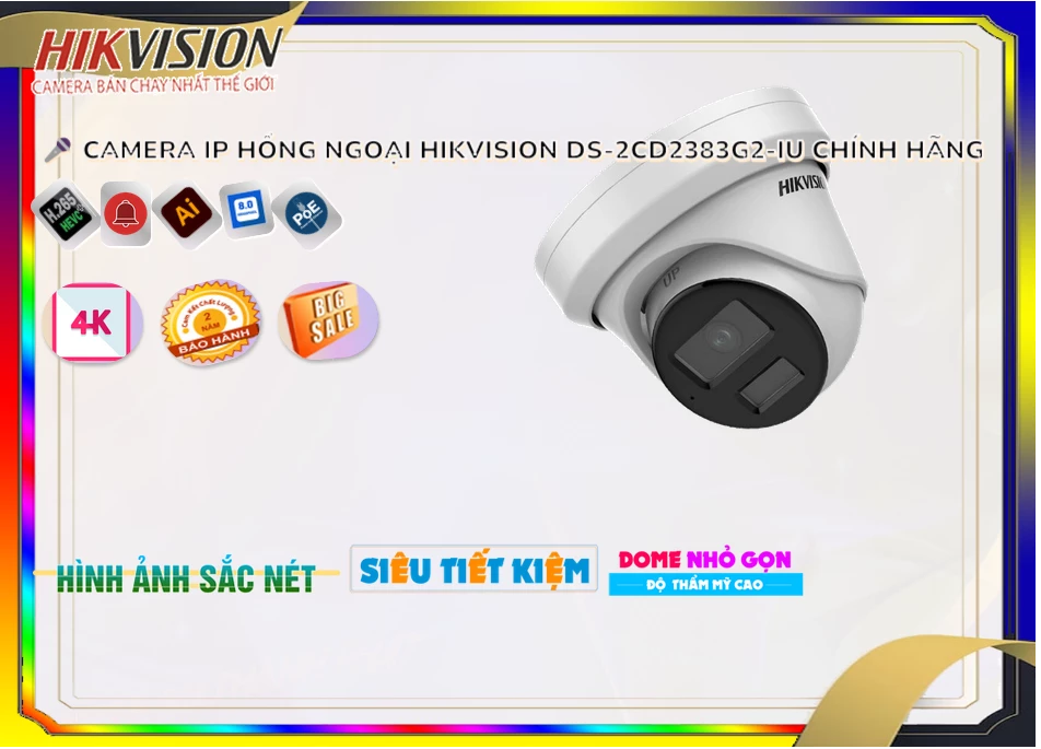 DS-2CD2383G2-IU sắc nét Hikvision ➠ DS-2CD2383G2-IU sắc nét Hikvision ➠