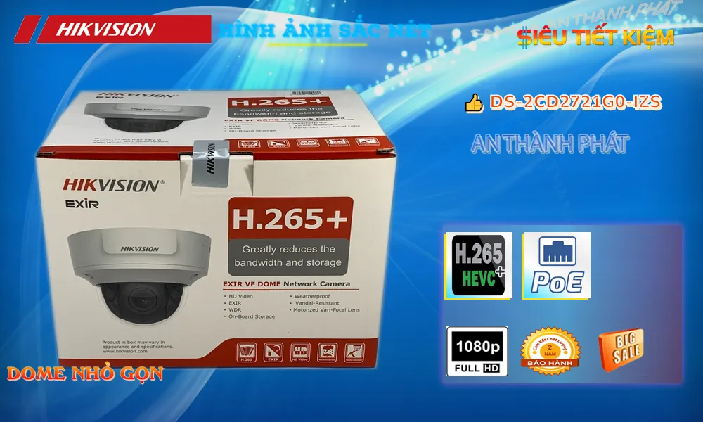 DS-2CD2721G0-IZS sắc nét Hikvision