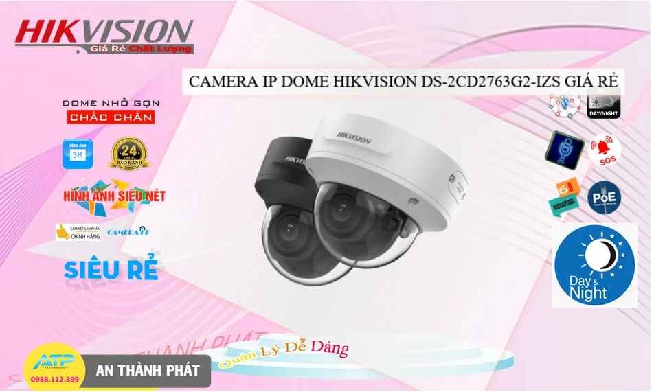 DS-2CD2763G2-IZS sắc nét Hikvision