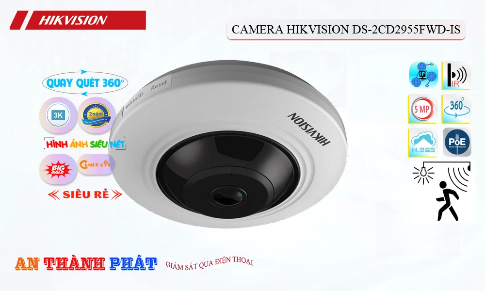 DS-2CD2955FWD-IS sắc nét Hikvision DS-2CD2955FWD-IS sắc nét Hikvision